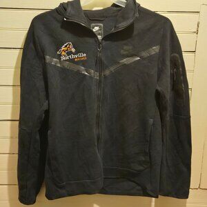 Nike Jacket Mens L Black Full Zip Hooded Northville Mustangs Team Embroidered